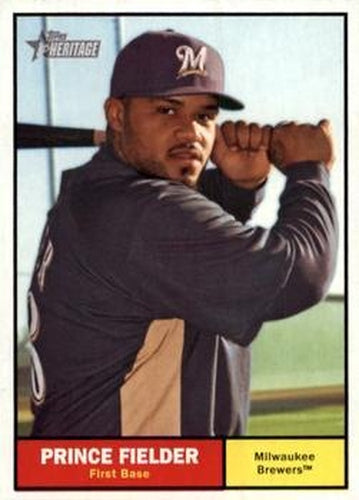 #152 Prince Fielder - Milwaukee Brewers - 2010 Topps Heritage Baseball