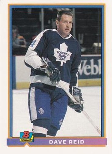 #153 Dave Reid - Toronto Maple Leafs - 1991-92 Bowman Hockey