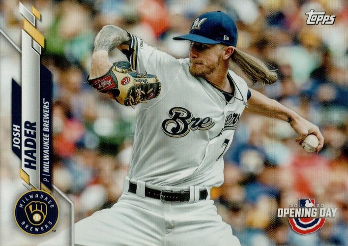 #153 Josh Hader - Milwaukee Brewers - 2020 Topps Opening Day Baseball
