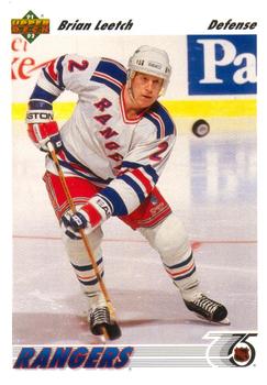 #153 Brian Leetch - New York Rangers - 1991-92 Upper Deck Hockey