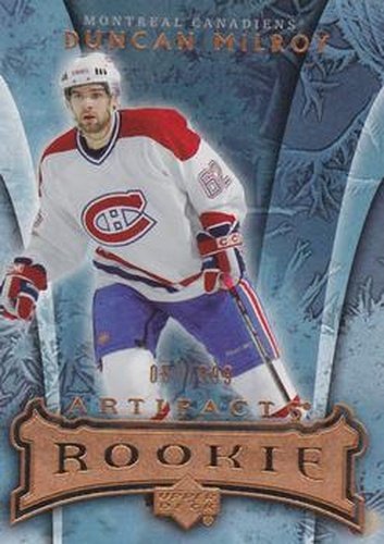 #154 Duncan Milroy - Montreal Canadiens - 2007-08 Upper Deck Artifacts Hockey