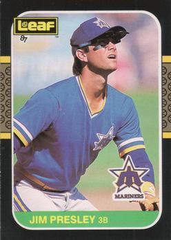 #154 Jim Presley - Seattle Mariners - 1987 Leaf Baseball