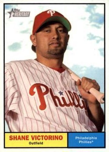 #154 Shane Victorino - Philadelphia Phillies - 2010 Topps Heritage Baseball