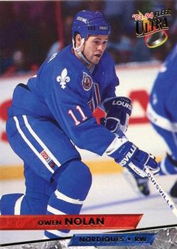 #154 Owen Nolan - Quebec Nordiques - 1993-94 Ultra Hockey