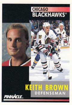 #154 Keith Brown - Chicago Blackhawks - 1991-92 Pinnacle Hockey