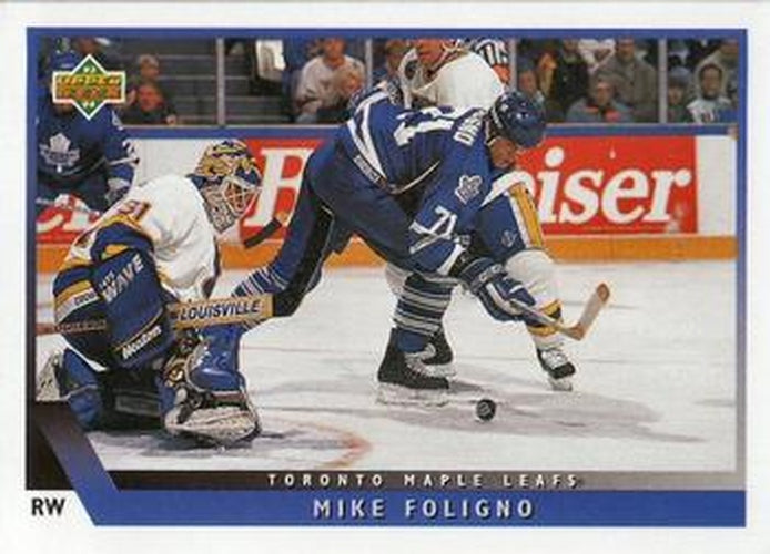 #155 Mike Foligno - Toronto Maple Leafs - 1993-94 Upper Deck Hockey