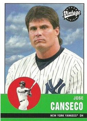 Jose Canseco autographed baseball card (New York Yankees