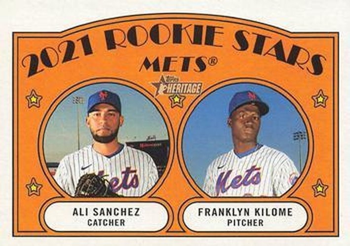 #155 Mets 2021 Rookie Stars Ali Sanchez / Franklyn Kilome - New York Mets - 2021 Topps Heritage Baseball