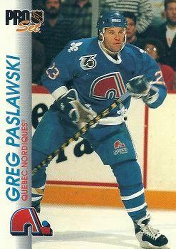 #155 Greg Paslawski - Quebec Nordiques - 1992-93 Pro Set Hockey