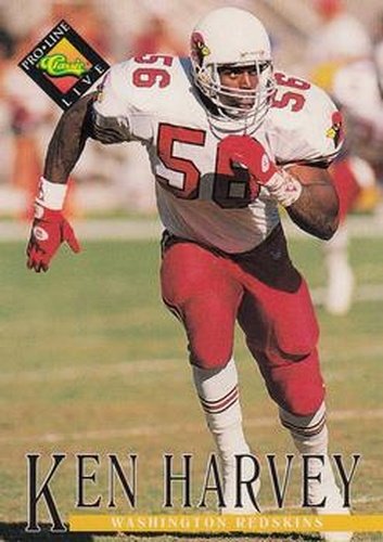 #155 Ken Harvey - Washington Redskins - 1994 Pro Line Live Football