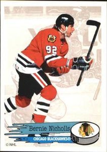 #156 Bernie Nicholls - Chicago Blackhawks - 1995-96 Panini Hockey Stickers