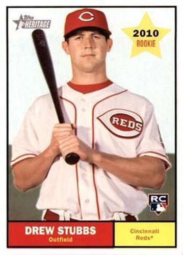 #156 Drew Stubbs - Cincinnati Reds - 2010 Topps Heritage Baseball