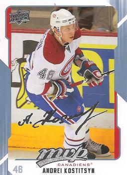 #156 Andrei Kostitsyn - Montreal Canadiens - 2008-09 Upper Deck MVP Hockey