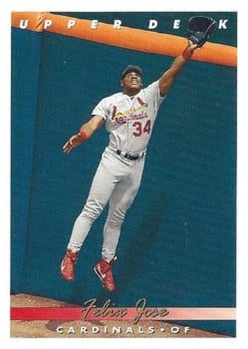 #156 Felix Jose - St. Louis Cardinals - 1993 Upper Deck Baseball