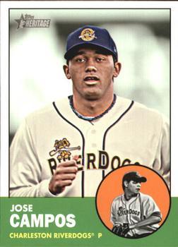 #156b Jose Campos - Charleston RiverDogs - 2012 Topps Heritage Minor League Baseball