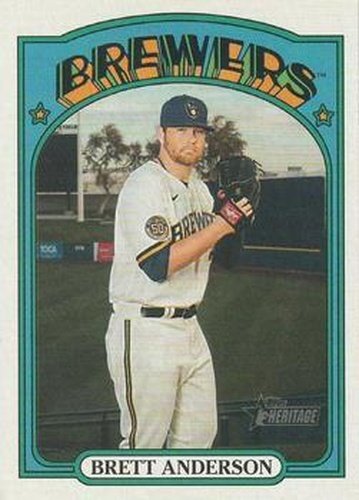 #157 Brett Anderson - Milwaukee Brewers - 2021 Topps Heritage Baseball