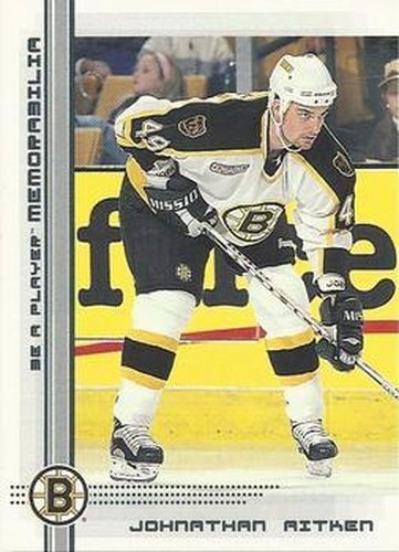 #157 Johnathan Aitken - Boston Bruins - 2000-01 Be a Player Memorabilia Hockey