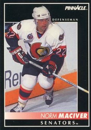 #157 Norm Maciver - Ottawa Senators - 1992-93 Pinnacle Canadian Hockey