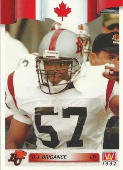 #158 O.J. Brigance - British Columbia Lions - 1992 All World CFL Football