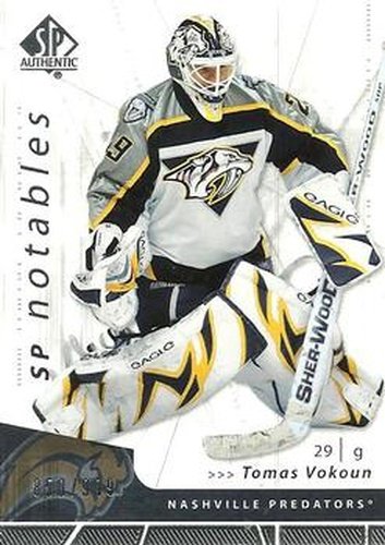 #158 Tomas Vokoun - Nashville Predators - 2006-07 SP Authentic Hockey