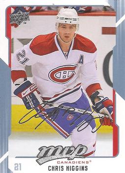 #158 Chris Higgins - Montreal Canadiens - 2008-09 Upper Deck MVP Hockey