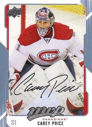 #159 Carey Price - Montreal Canadiens - 2008-09 Upper Deck MVP Hockey