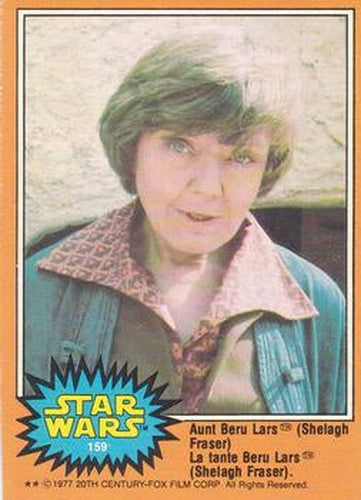 #159 Aunt Beru Lars Shelagh Fraser - 1977 O-Pee-Chee Star Wars
