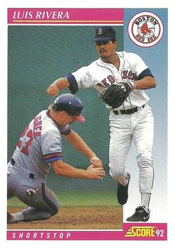 #159 Luis Rivera - Boston Red Sox - 1992 Score Baseball