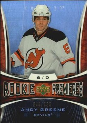 #159 Andy Greene - New Jersey Devils - 2007-08 Upper Deck Trilogy Hockey