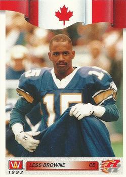 #159 Less Browne - Ottawa Rough Riders - 1992 All World CFL Football