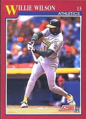 #15T Willie Wilson - Oakland Athletics - 1991 Score Rookie & Traded Baseball