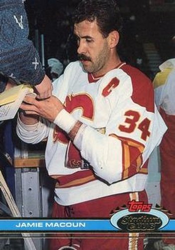 #160 Jamie Macoun - Calgary Flames - 1991-92 Stadium Club Hockey