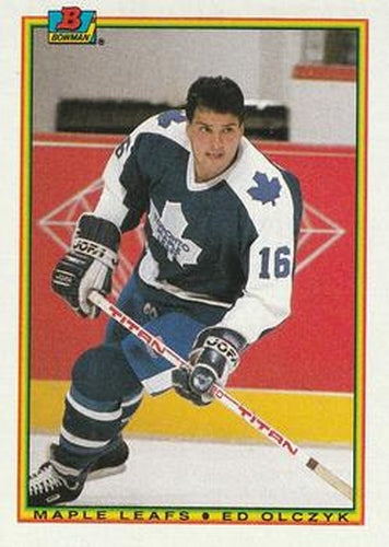 #161 Ed Olczyk - Toronto Maple Leafs - 1990-91 Bowman Hockey