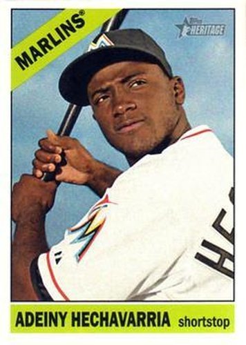 #161 Adeiny Hechavarria - Miami Marlins - 2015 Topps Heritage Baseball