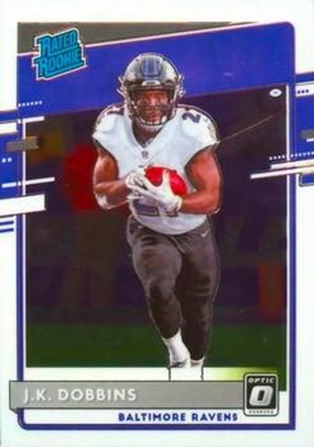 #161 J.K. Dobbins - Baltimore Ravens - 2020 Donruss Optic Football
