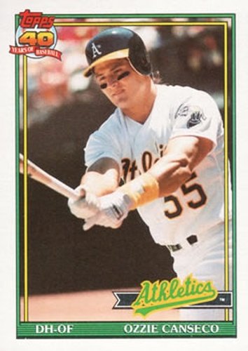 #162 Ozzie Canseco - Oakland Athletics - 1991 Topps Baseball