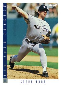 #162 Steve Farr - New York Yankees - 1993 Score Baseball