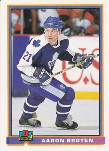 #162 Aaron Broten - Toronto Maple Leafs - 1991-92 Bowman Hockey
