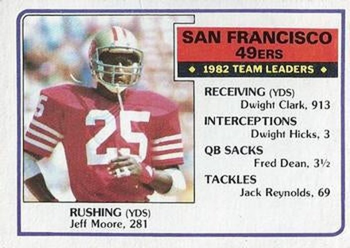 #163 Jeff Moore - San Francisco 49ers - 1983 Topps Football