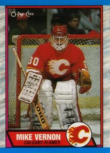 #163 Mike Vernon - Calgary Flames - 1989-90 O-Pee-Chee Hockey