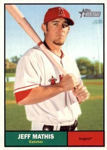 #163 Jeff Mathis - Los Angeles Angels - 2010 Topps Heritage Baseball