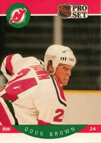 #163 Doug Brown - New Jersey Devils - 1990-91 Pro Set Hockey