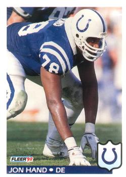 #163 Jon Hand - Indianapolis Colts - 1992 Fleer Football