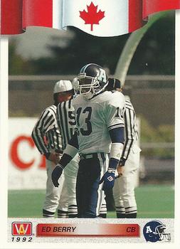 #163 Ed Berry - Toronto Argonauts - 1992 All World CFL Football