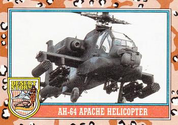 #164 AH-64 Apache Helicopter - 1991 Topps Desert Storm