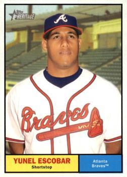 #164 Yunel Escobar - Atlanta Braves - 2010 Topps Heritage Baseball