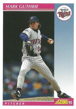 #164 Mark Guthrie - Minnesota Twins - 1992 Score Baseball