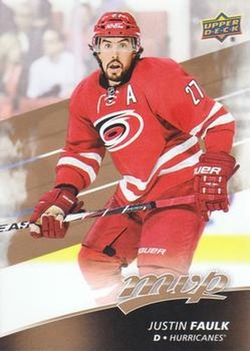 #165 Justin Faulk - Carolina Hurricanes - 2017-18 Upper Deck MVP Hockey