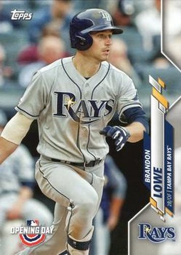 #165 Brandon Lowe - Tampa Bay Rays - 2020 Topps Opening Day Baseball