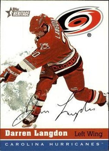 #165 Darren Langdon - Carolina Hurricanes - 2000-01 Topps Heritage Hockey